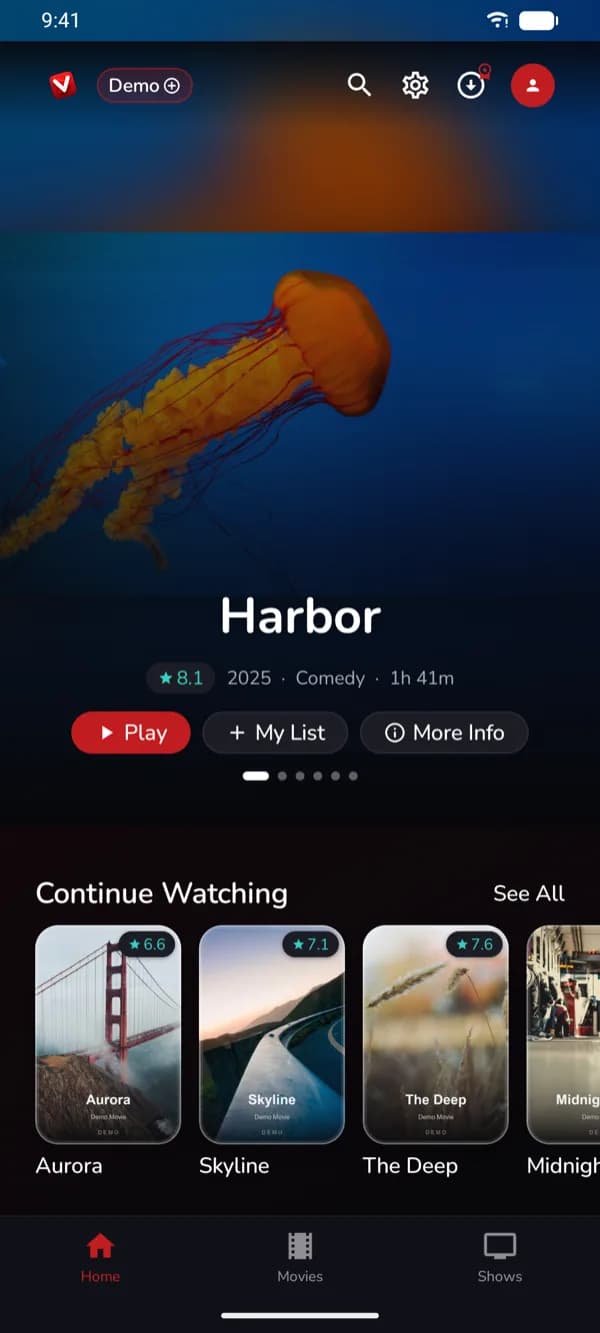 Android & Amazon app — demo library