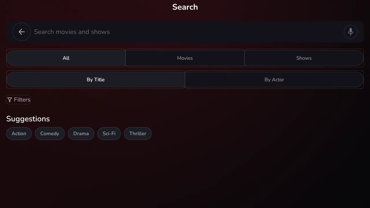 Search — demo app screen