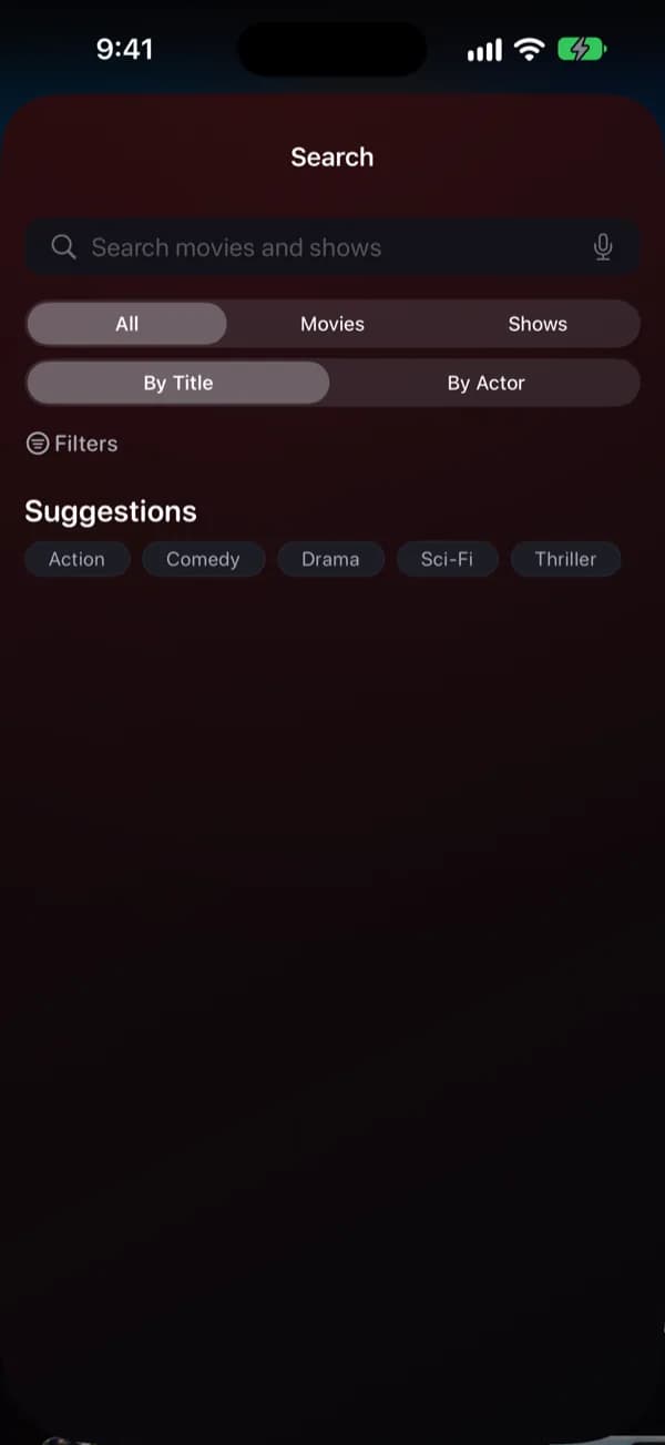 Search — demo app screen