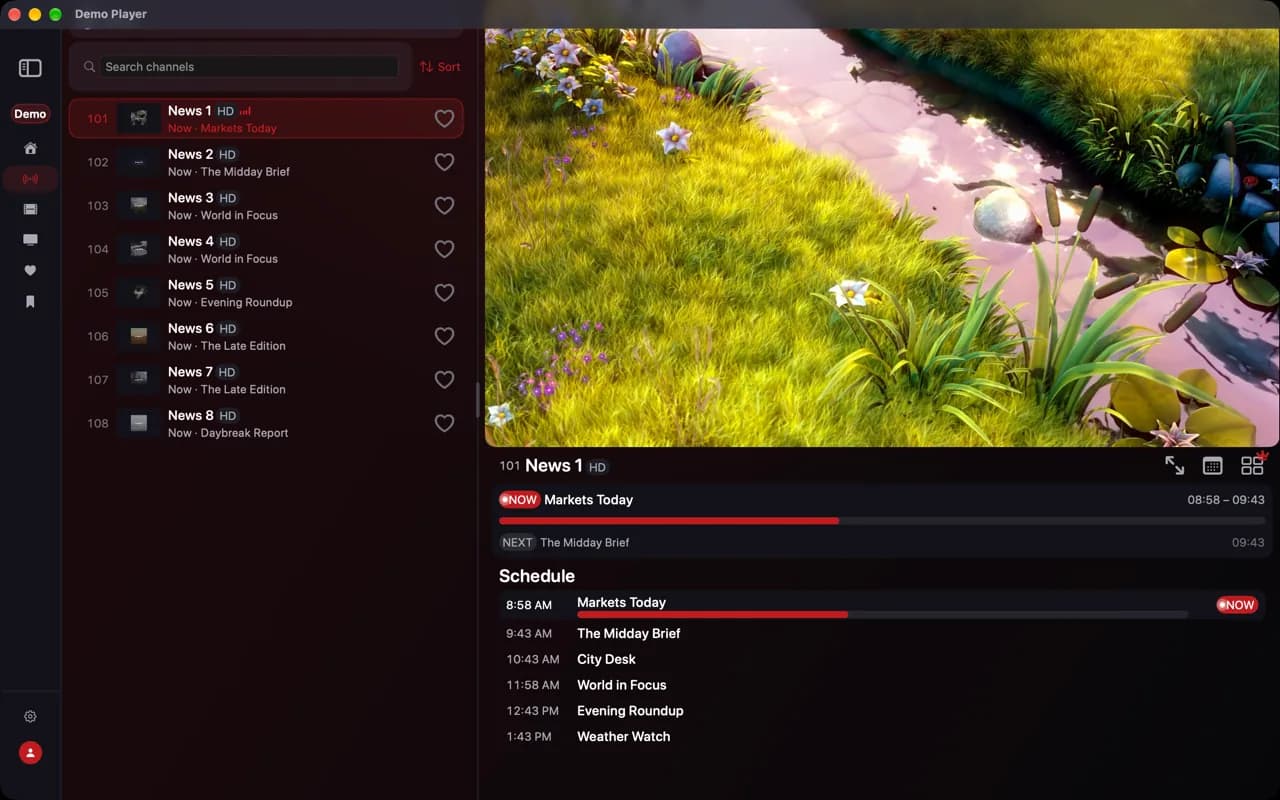 Mac experience — demo app screen