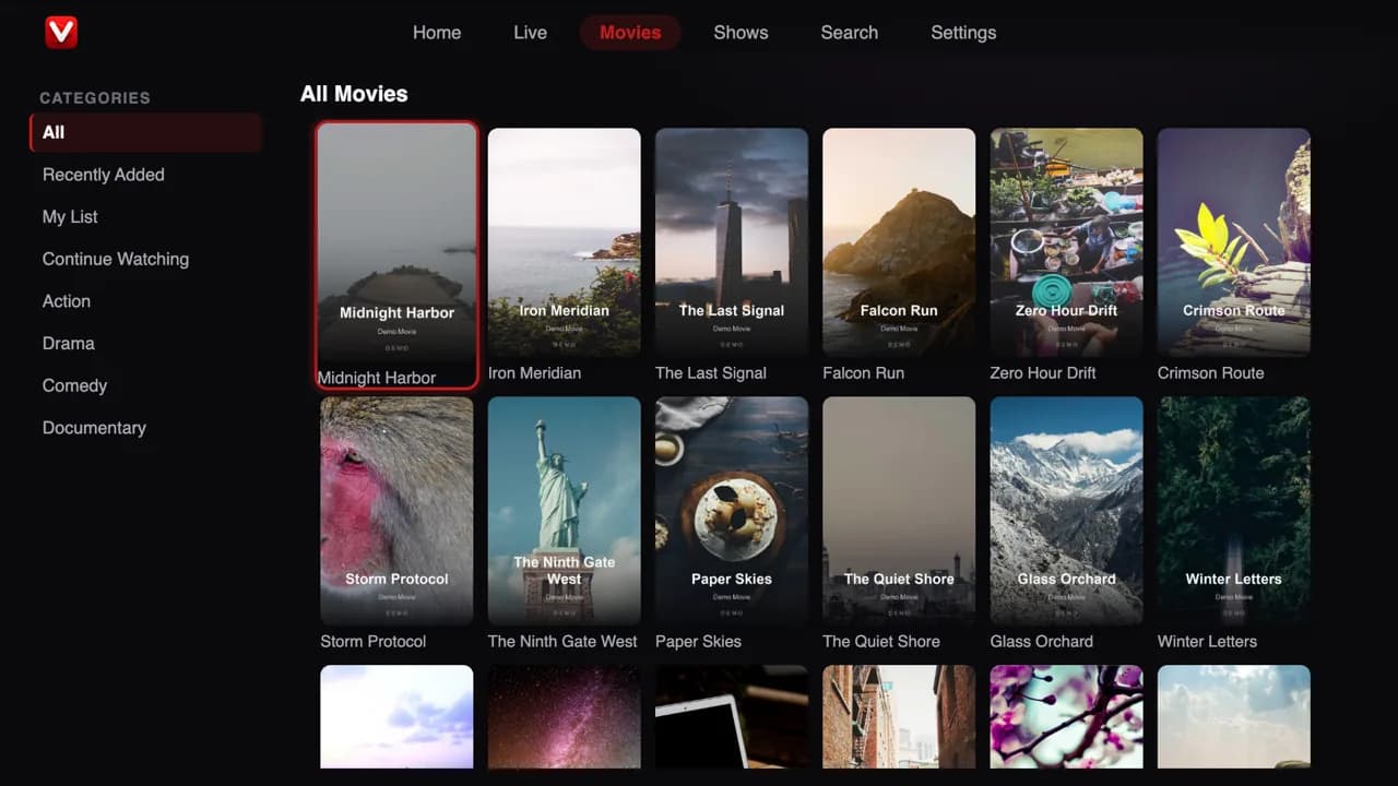 Movies — demo app screen