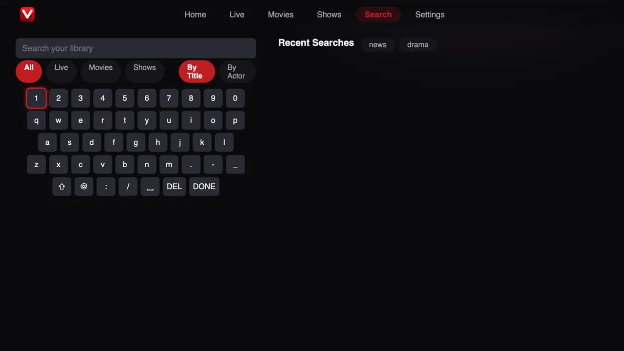 Search — demo app screen