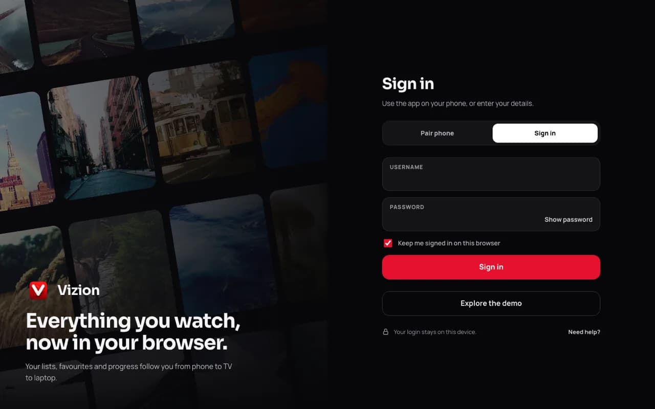 Sign-in — demo app screen
