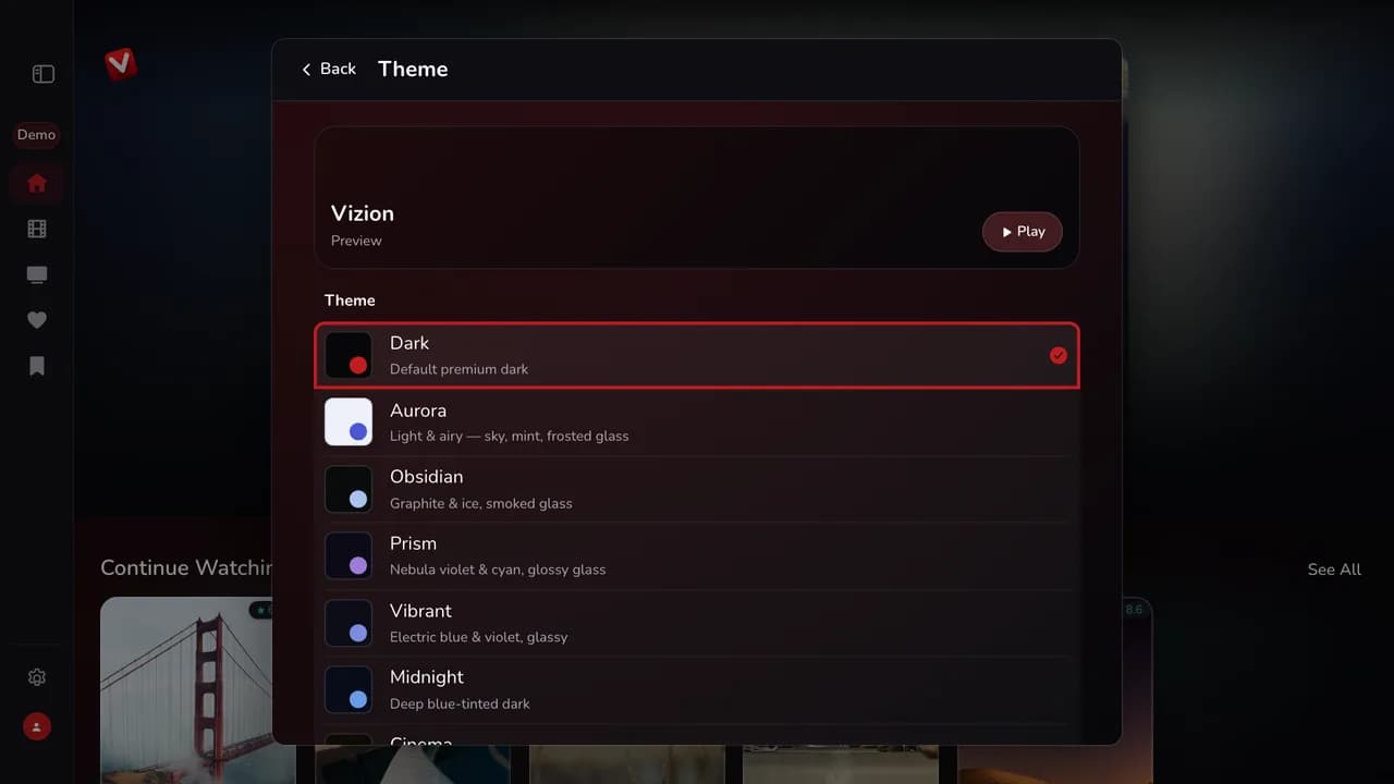 السمات — demo app screen